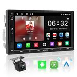 ATOTOZONE A5L Android Double DIN Car Stereo & Backup Camera, 7inch Wireless CarPlay Android Auto 1280 * 720 Touchscreen, WiFi/BT/USB Tethering, 24B-EQ DSP, Bluetooth, MirrorLink, 2G+32G, FM/AM/TF