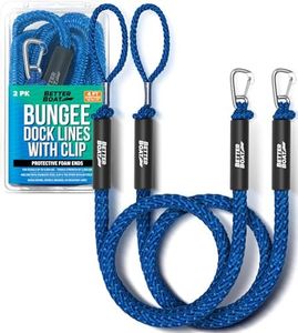 2 PK Dock Bungee Lines for Boats Bungee Dock Line Boat Accessories Marine Grade Boat Rope Boating Accessories Bungee Boat Dock Lines Jet Ski or PWC with or Without Clip Mooring Boat Lines & Dock Ties