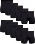 AND1 Men's Underwear - 10 Pack Performance Compression Boxer Briefs with Functional Fly (S-3XL), Black, Medium