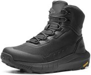 NORTIV 8 Men's Tactical Hiking Boot Lightweight Cushion Sole Boots for Work All Day Side Zipper Motorcycle Combat Military Boot Arch Support 8 Inches Terrascope,Size 7.5W,Black,NMUMMT2503