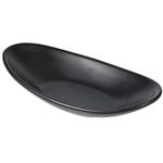 GIONAR 1 Pcs Black Trinket Dish Ring Dish Key Dish Jewellery Tray, 25.2x13.5x3.3cm Oval Melamine Trinket Plate, Jewelry Bowl Decorative Dish Key Tray for Entrance, Bathroom, Kitchen and Bedroom