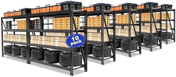 WORKPRO 68" Ultra Wide 4-Tier Metal Garage Shelving Unit, 68"W x 24"D x 65"H, 7200 LBS Capacity, Heavy Duty Storage Utility Rack, Industrial Adjustable Shelves for Shop Warehouse Basement, Pack of 10