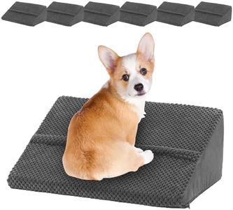 Upgrade Non-Slip Dog Ramps/Stairs for Staircase, Foam Dog Ramps for Stairs Inside House, Foam Pet Ramps for Small Dogs, Stair Ramp for Injured Dogs Cats with Self-Sticky Pads to Fix, 6 Pack