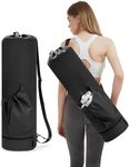 sportsnew Large Yoga Mat Bag with Water Bottle Pocket and Bottom Wet Pocket, Exercise Yoga Mat Carrier Multi-Functional Storage Bag, Plus Size Black,Patent pending