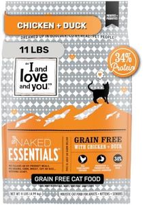 I and love and you Naked Essentials Dry Cat Food - Chicken + Duck - Grain Free, Real Meat, No Fillers, Prebiotics + Probiotics, 11lb Bag