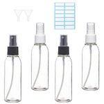 ILLUVA 100ml Small Spray Bottle Empty Clear Fine Mist Spray Bottles Plastic Travel Atomiser Bottle Set Refillable Liquid Containers for Make-up Cosmetic Hair