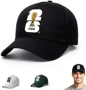 2026 FIFA World Cup Official Baseball Cap for Men Women, Adjustable Soccer Hat, Cotton Breathable Unisex for Outdoor Sports and Game Day Black