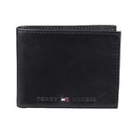 Tommy Hilfiger Men's Leather Bifold Wallet, Charcoal, One Size, Black Classic, One Size