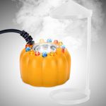 FITNATE Mist Maker with Splash Guard, Pumpkin Fogger Water Fountain Pond Fog Machine with LED Light Atomizer for Halloween and Other Festivals