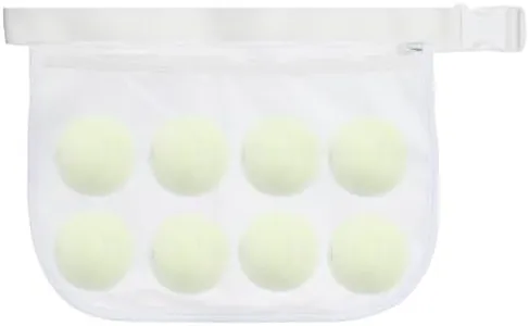 PATIKIL Tennis Ball Band Holder, Adjustable Pickleball Waist Pouch Ball Holder Waist Bag for Holding 8 Pickleball or Tennis Balls, White (NO Balls)