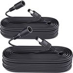 2 Pack Power Extension Cable, DC 12V Power Adapter Extension Cord, 10M 33ft 2.1mm x 5.5mm, Compatible with 12V DC Adapter Power Supply or Wall Charger for CCTV Security Camera IP Camera(2Pack, Black)