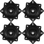 HAKZEON 4 PCS 7 Inches Bar Stool Swivel Plate, Square Heavy Duty Swivel Stool Replacement 360° Rotation Seat Swivel Base Mount Plate for Bar Stool, Home, Office, Black