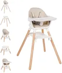 Komcot Baby High Chair, 6 in 1 Wood