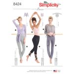 Simplicity US8424A Women's Leggings, Wrap, Tank, Pullover Top Sewing Patterns, Sizes XXS-XXL