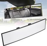 Car Rear View Mirror | 360° Wide Angle Panoramic Rearview | Blind Spot Eliminator | 11.81 Inch Clip-On Interior Mirror | HD Convex Anti-Glare Glass | Universal Fit SUV Sedan Hatchback | ABNOL