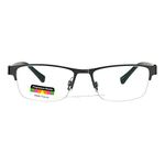 Mens Half Metal Rim Rectangular Multi 3 Power Focus Progressive Reading Glasses (gunmetal, 1.75)