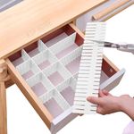 KSP HOME 24 Adjustable Strips Interlocking Self Assembly Plastic Drawer Divider Storage Organizer - Grid Closet Partition Strips for Home, Office, Wardrobe, Cabinet (Pack of 24), Cosmetics, Multicolor