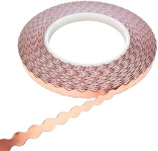 ARTIMUSES Double Edged Scalloped Copper Foil Tape for Stained Glass, DIY Handicrafts, Crafting (Large Scalloped)