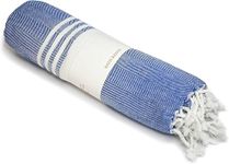 DOLCE CASA Cotton 100% Cotton Turkish Fouta Towel | Extra Large Full Size Cotton Bath Towel | Bath, Beach, Pool, Travel, Spa and Yoga | 90 x 170 cm Daily Use Shower Towel | Beach Towel (Dark Blue)