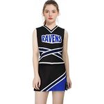 LIKUNGOU Women Ravens Basketball Cheerleader Costume Cheerleading Uniform Varsity High School Cosplay Outfit Suit (X-Large)