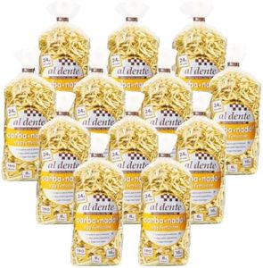 Al Dente Carba-Nada Egg Fettuccine, Lower Carb, High Protein Keto And point-based diet-Friendly, Artisanal, Best Tasting Low Carb Pasta Noodles, Cage-Free Eggs And Non-GMO Ingredients (Pack Of 12)