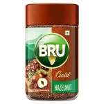 Bru Gold Hazelnut 100gm | Flavoured Instant Coffee | Flavourful Twist to Your Everyday Coffee | Made with Freeze-Dried Coffee | Makes 80 cups |Bottle|Powder