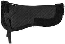 HORZE Fur Half Pad | Durable, Breathable, Non-Slip Correction Saddle Pad - Black - Horse