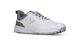 Callaway Golf Men's GTX Golf Shoe, White/Grey/Blue, 8 UK
