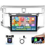 2+64G Android Car Stereo for Toyota Avalon 2005-2010 - Wireless Carplay and Android Auto - Car Radio with 9 inch Touch Screen/Multiple UI/WiFi/GPS/Mirror Link/SWC + AHD Backup Camera