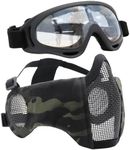 Yzpacc Airsoft Mask with Goggles, F