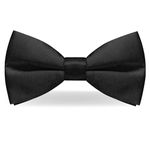 JEMYGINS Mens Black Pre-tied Bow Tie Adjustable polyester bowtie(3)