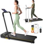 UREVO 2.5HP Smart Walking Pad with APP Control, 2 in 1 Double Shock Absorbent Foldable Treadmill with Remote Control & LED Display, 1-10 km/h Under Desk Treadmill for Home Office, Strol 2E