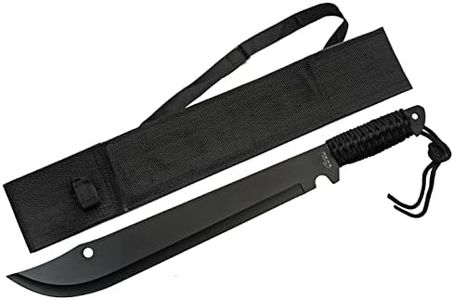 Szco Supplies 20” Cord-Wrapped Handle Black Finished Bushweed Machete with Nylon Sheath