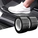 2 Pcs Car Door Entry Edge Guard, Scratch Cover Sill Protector 5D Carbon Fiber Car Wrap Film Automotive Single Adhesive Anti-Collision Film Cars Accessories (Black - 2 inch x 9.8ft)