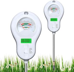 Etmdoeve 6-in-One Soil Moisture Meter/Soil PH Meter/Fertility, Dual Screen Soil Tester w/Digital Soil Temp/Air Temp&Humidity for Plants Gardening, Farm Indoor&Outdoor
