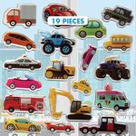 Trucks Cars and Construction Vehicles Thick Gel Clings - Reusable Window Clings for Kids - Incredible Gel Decals of Cars, Monster Trucks, Motorcycles, Racecars - for Planes, Home, Fridge & More!