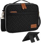 Bible Cover Case for Women with Adjustable Crossbody Strap, Durable Bible Protector, Spacious Bible Carrying Case with Organizational Design, Fits Most Bibles-Quilted Black