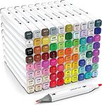 YAWAHOME 80 Colors Alcohol Markers, Dual Tip Art Markers Set for Drawing Coloring Sketching - Permanent Alcohol Markers Brush Tip for Adult Artists