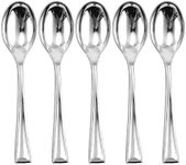 Amscan 407801.18 Mini Spoons Hi-Ct., Silver, 4" 40ct