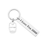 Eunigem I Love You 3000 Keychain for Boyfriend Girlfriend Iron Man Comic Movie Inspired Endgame Avengers Fan Tony Stark Couples for Husband Wife Birthday