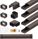 LBG Products 4" W 17 Ft Mini Split Line Set Cover, PVC Decorative Pipe Line Cover Kit for Ductless Mini Split Air Conditioner Accessories, Central AC and Heat Pump,Brown