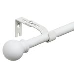 Starbover Curtain Poles, Curtain Poles for Eyelet Curtains, Voile Curtain Pole Matte White 76-152cm, Window Curtain Rod Metal Extendable with Adjustable Brackets and Round Cap Finials for Bedroom