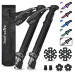 TheFitLife Collapsible Trekking Poles for Hiking – Lightweight Folding Walking Sticks for Men and Women with Extra-Long Foam Handle and Metal Flip Lock