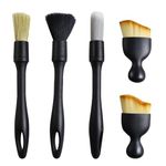 YIKTUNQ 5Pcs Car Detailing Brush Set, Car Interior Cleaning Ultra-Soft Brush, Cars Detailing Brushes with Soft Bristles for Dashboard, Air Vent, Screen, Seats, Gaps, Engine Bay and Wheels