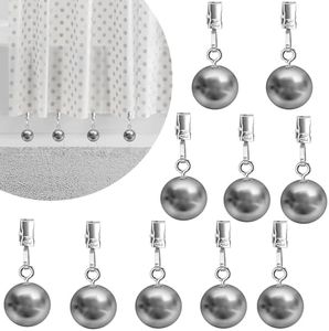 10 Pack Shower Curtain Weights, Prevent Curtain Liner from Blowing Around, Stainless Steel Shower Liner Weights Clip Down Curtain, Garden Flags Tablecloth