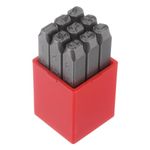 HARFINGTON 9pcs Number Stamp Set 1/4" 6mm High Tool Steel 0-9 Punch Press Tools Metal Stamps Set Hammer Hand Punch for Metal Plastic Wood Leather Brass Stamping