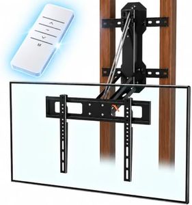 WHYFONE Motorized TV Mount with Remote for 32 to 85 inch Screen up to 88 lbs, Electric TV Mount Drop Down 17.7” Height-Adjustable on Fireplace, Max VESA 600x400mm, 16" Wood Stud/Brick/Concrete Wall