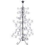 Sunnydaze Noelle 60" H Christmas Tree Ornament Display - Features Hooks for Ornaments and Small Craft Items - Black