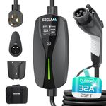 Level 2 EV Charger 32A 240V with NEMA 14-50 Plug, 7.68kW Portable Electric Vehicle Charger with SAE J1772 Connector and 25ft Cable, Adjustable Current,EV Charger for Home Outdoor (for Non-Tesla EVs)