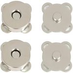 Artify | Stitchable Magnet Button Silver (Pack of 5) | Uses for Lock, Snaps, Clasps, Fasteners for Bags, Purse and DIY Works - Silver